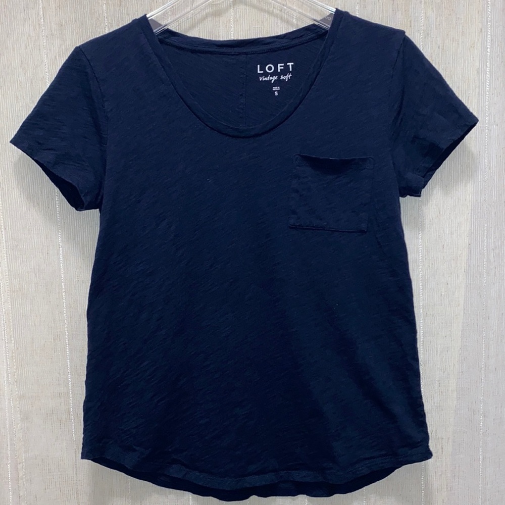 Loft Navy Vintage Soft T-Shirt Size Small